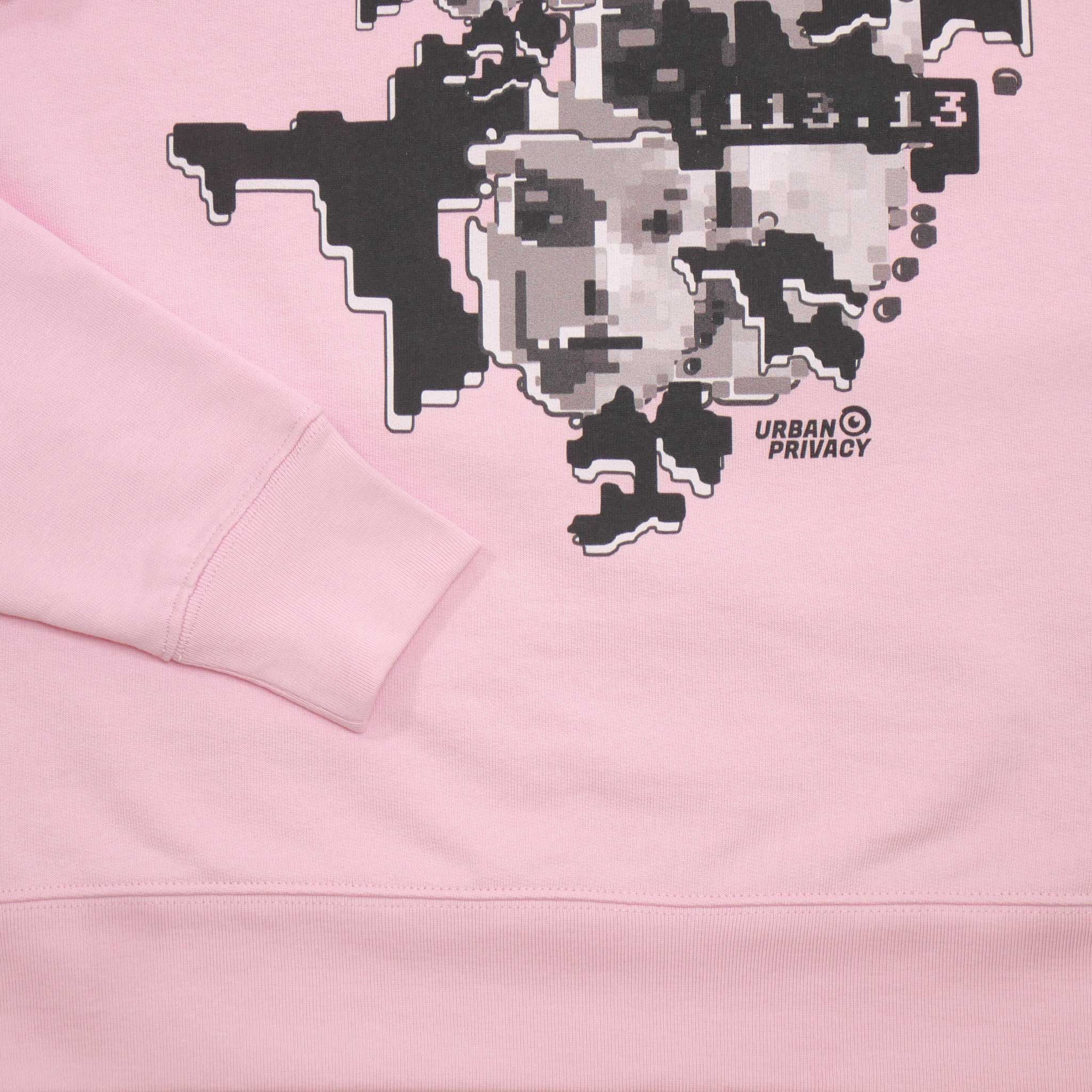 FACEPTION RELOADED I Eco Premium Unisex Sweatshirt with Pattern That Confuses Face Recognition in cotton pink