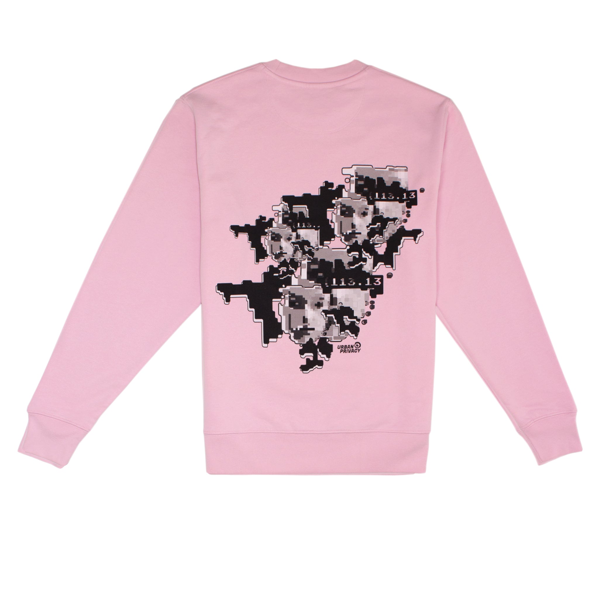 FACEPTION RELOADED I Eco Premium Unisex Sweatshirt with Pattern That Confuses Face Recognition in cotton pink
