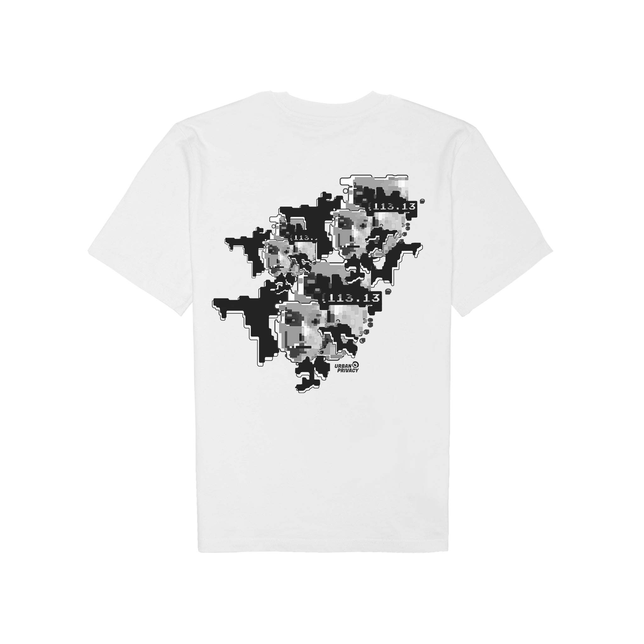 FACEPTION RELOADED I Eco Unisex Slim Fit T-Shirt with Pattern that disrupts facial recognition algorithms white