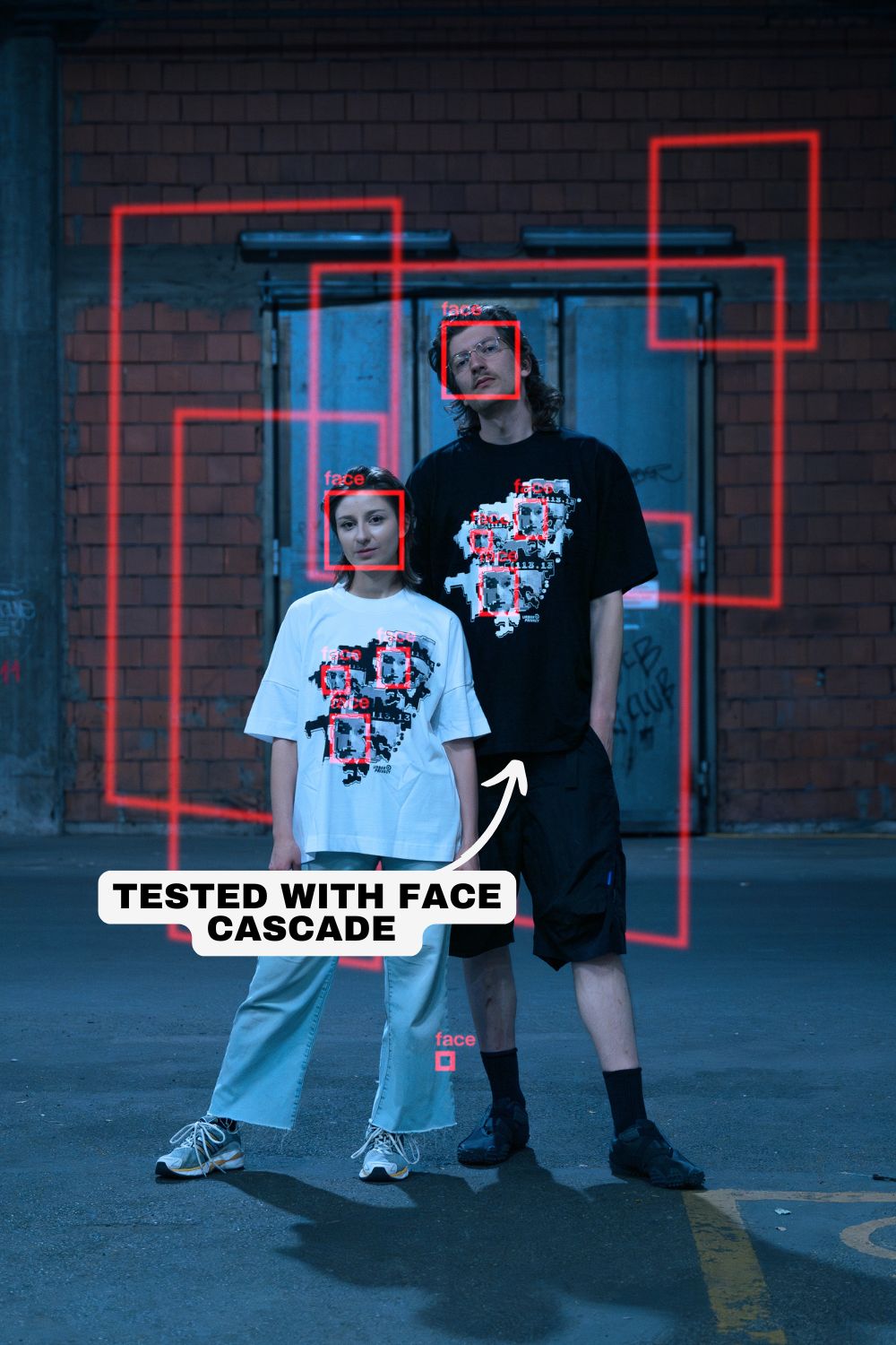 FACEPTION RELOADED | Unisex Sweatshirt mit Print, das Gesichtserkennung verwirrt, aus Bio-Baumwolle