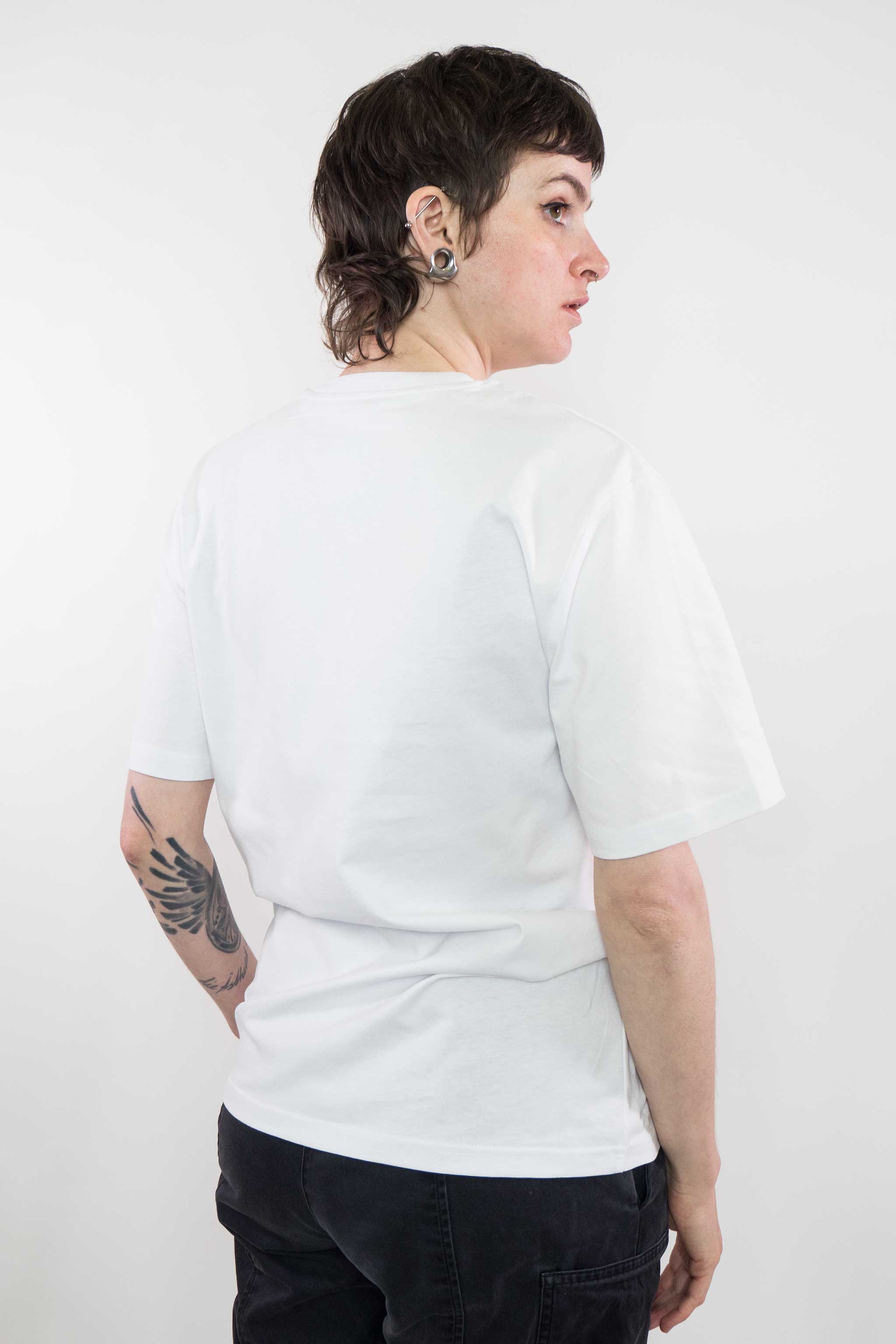 [NO PHOTOS PLS] | Eco Unisex Slim-Fit T-Shirt Look But Don't Capture Reflective Print in White
