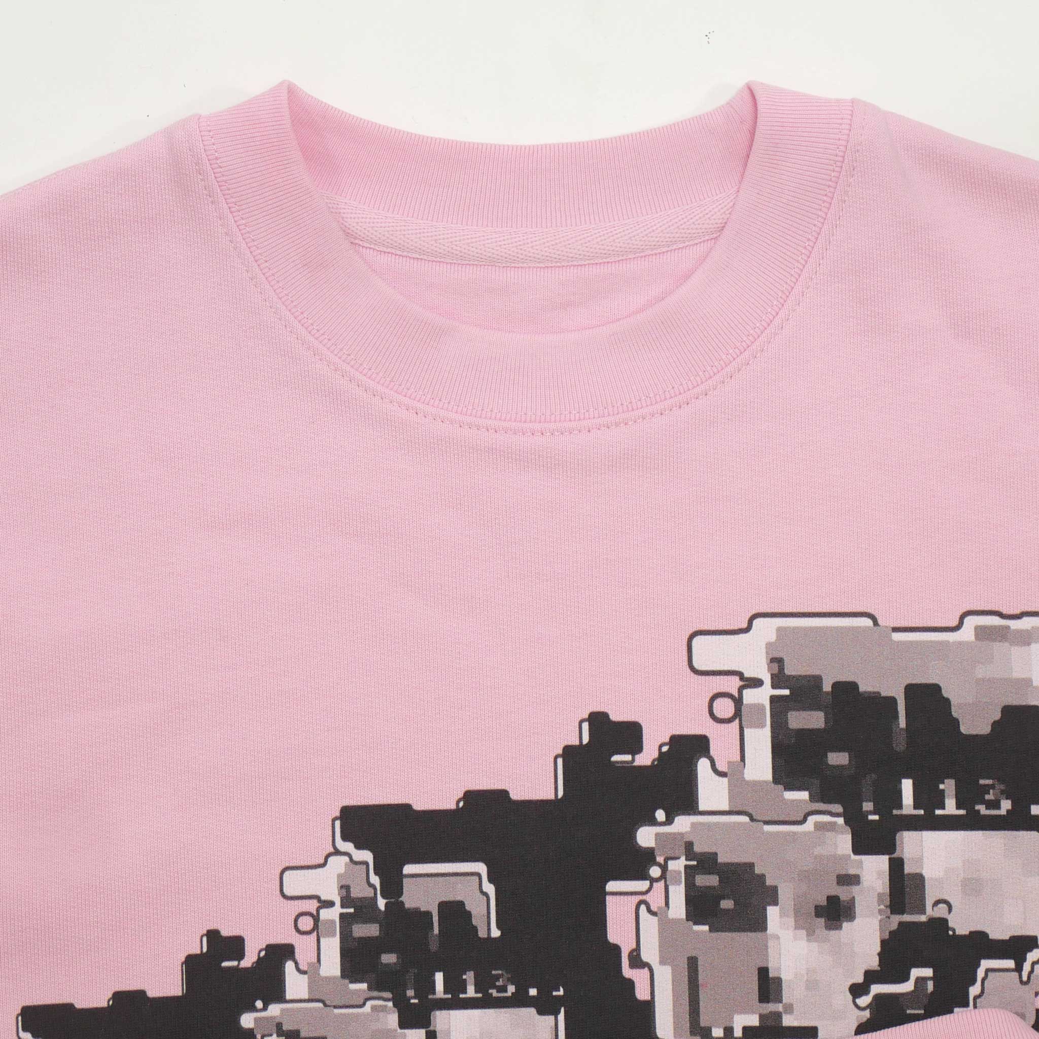 FACEPTION RELOADED I Eco Premium Unisex Sweatshirt with Pattern That Confuses Face Recognition in cotton pink
