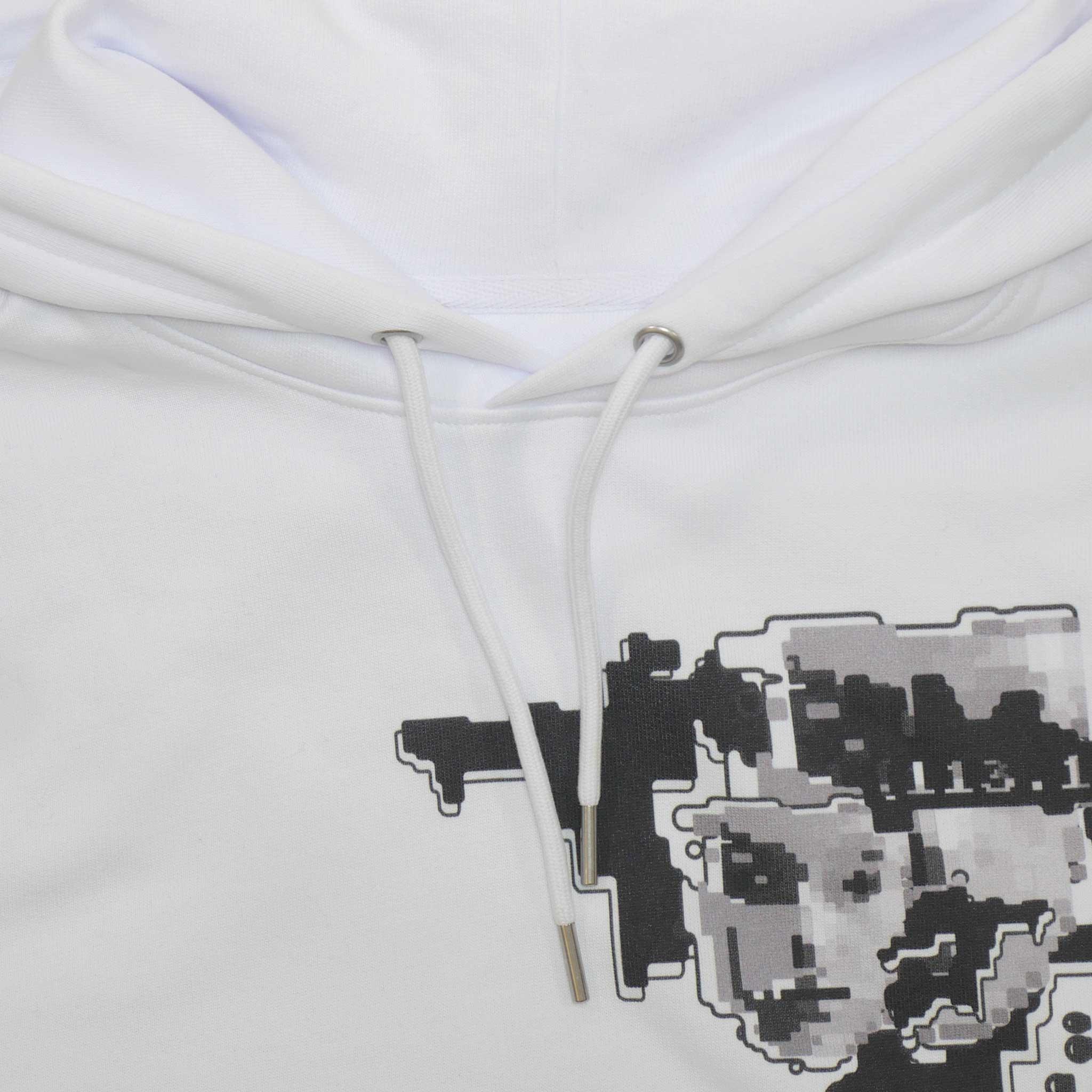 FACEPTION RELOADED I Eco Premium Unisex Hoodie with Pattern That Confuses Face Recognition in white