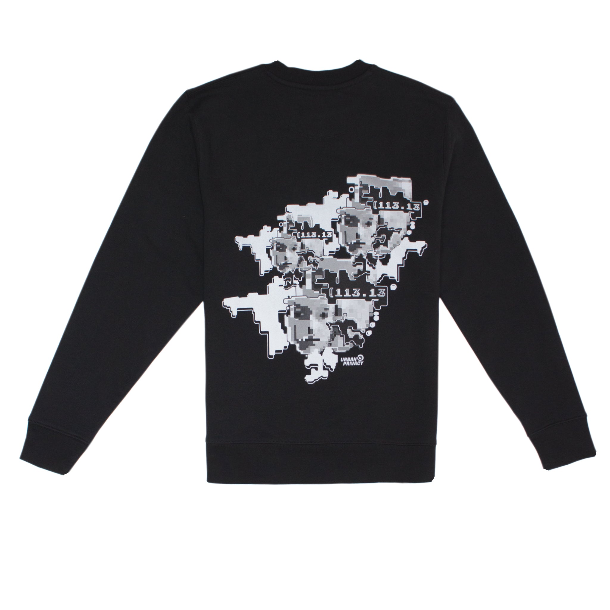 FACEPTION RELOADED I Eco Premium Unisex Sweatshirt with Pattern That Confuses Face Recognition in black